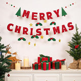 Merry Christmas Banner with Red Berries And Leaves Christmas Banner