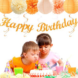 Orange Beige Fal Boho Birthday Party Decorations 21pcs Autumn One
