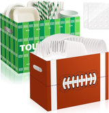 2PCS Football Utensil Holder Paper Utensil Caddy for Football Party