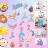 Mermaid Cake Topper for Girls Includes mermaid tail candle and 31