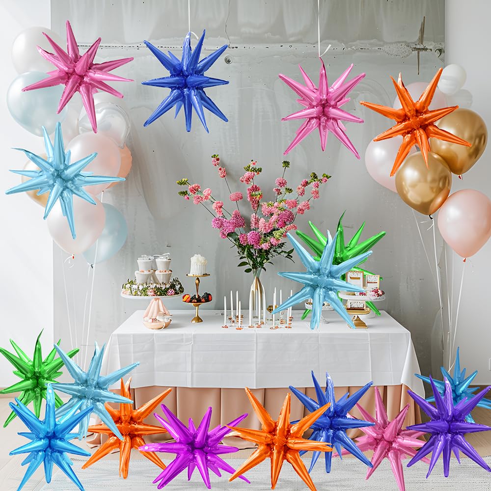 4D Explosion Burst Balloon With Integrated 14 Pointed One-Piece Star