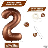 KatchOn, Giant Coffee Brown 2 Balloon Number - 40 Inch | Brown 2