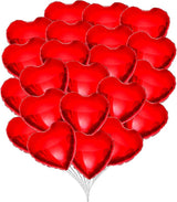 10Pcs 18 Inch Red Heart Balloons Valentine's Day Heart Shape Foil