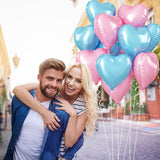 Pink Blue Heart Balloons, 18 Inch Pastel Blue Pink Foil Heart