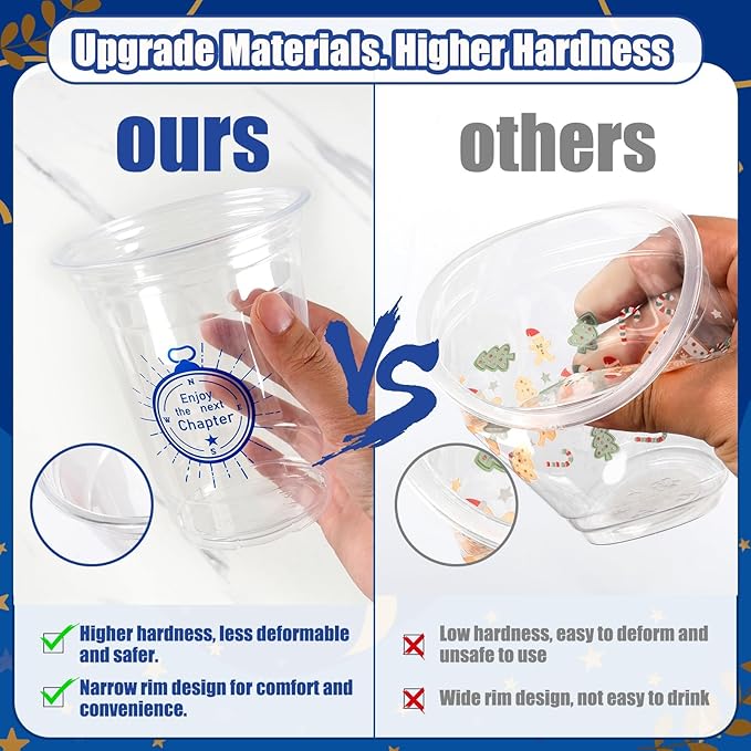Retirement Party Decoration Cups 50pcs 16 Oz Plastic Drinking Cups