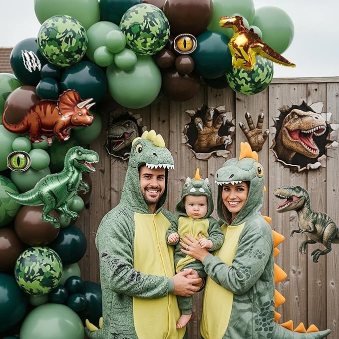 Dinosaur Birthday Party Decorations Includes Green and Brown balloon