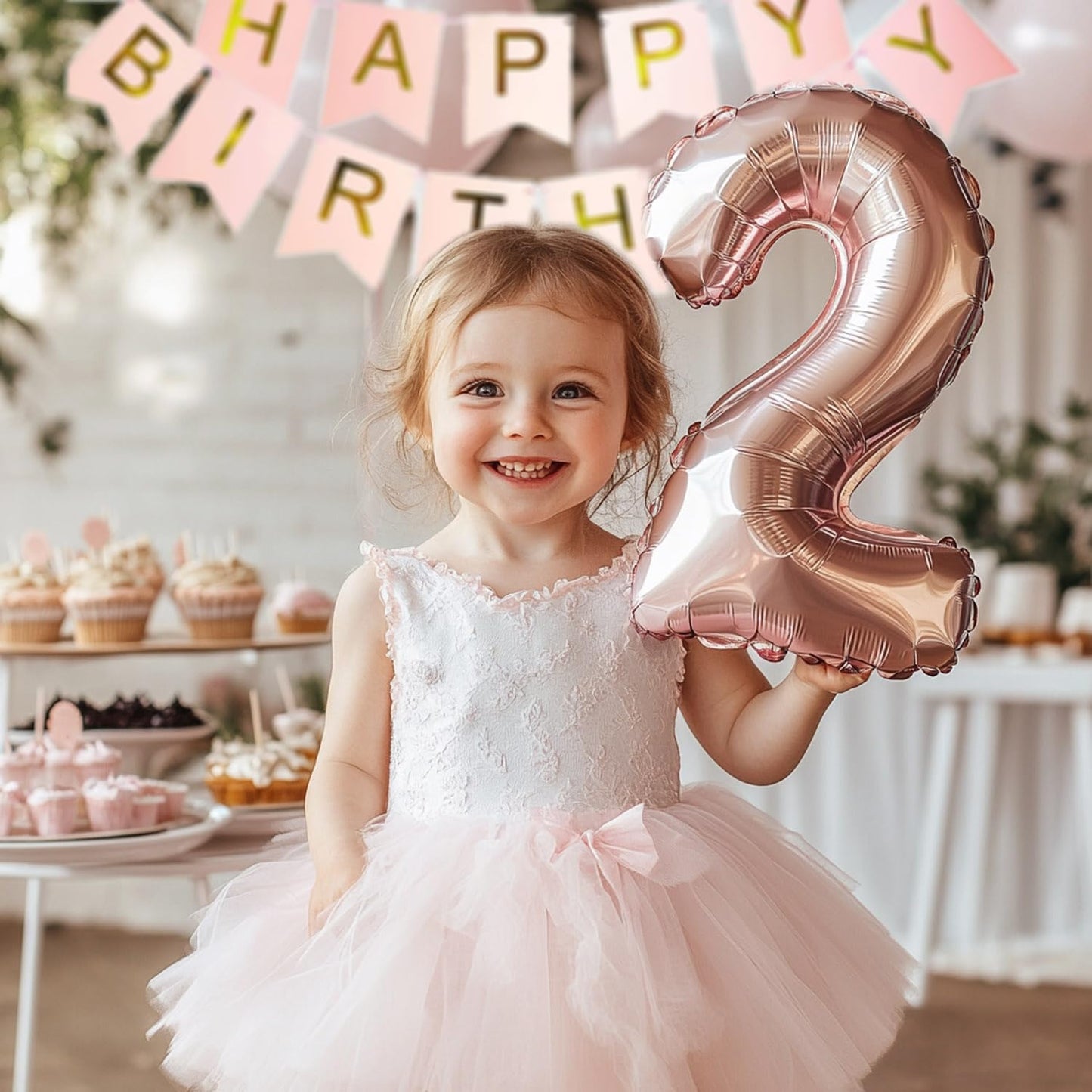 Two Two Cute Birthday Decorations, Tutu Cute 2nd Bday Decorations,
