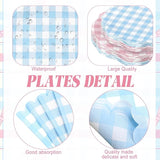 Funnymoom 452 Pcs Gender Reveal Gingham Party Decoration for 50, Pink