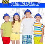 Sumind 48 Packs Construction Party Hats Kids Plastic Worker Helmet