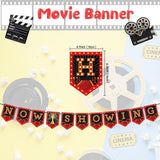Movie Night Party Decorations Kit 60 Pcs Now Showing Banner Hanging