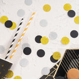 Gold Black and Silver Paper Confetti Table Decoration for Birthday