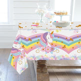 3PCS Unicorns Tablecloths for Birthday Decoration Unicorn Party
