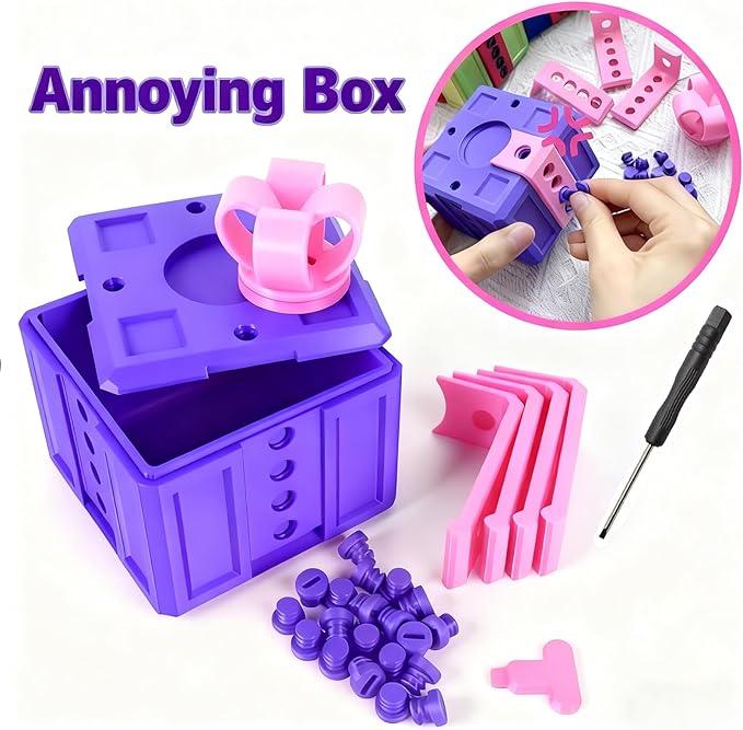 Gotcha Box The Annoying Present,Annoying Gift Box with 3D Printed Scre