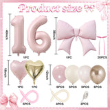 Pink Sweet 16 Number Balloon, 16th Birthday Decorations for Girls