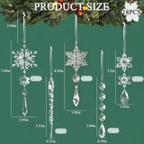 18pcs Crystal Christmas Ornaments for Tree Decorations-Hanging