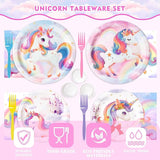 300 Pcs Unicorn Plates and Napkins Tableware Set Plates Napkins Cups