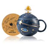 Yalucky Kawaii Astronaut Cup Space Embossed Planet Mug, Cute Ceramic