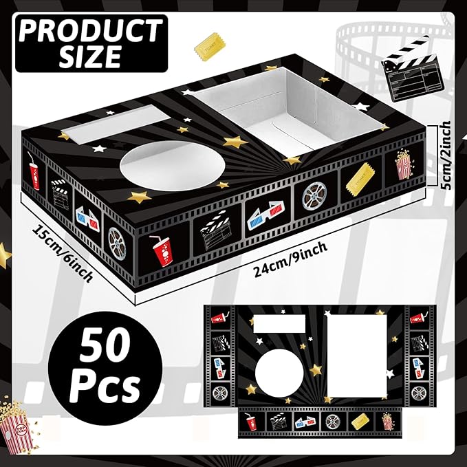 50 Pcs Movie Night Supplies Movie Night Snack Trays Theater Snack