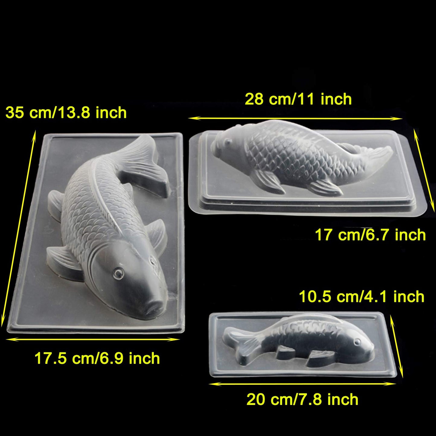 EORTA 3 Pack 3D Fish Shaped Jelly Molds PP Plastic