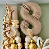 Nude Number 1 Balloons, 40 Inch Tan 1st Birthday Foil Balloon for