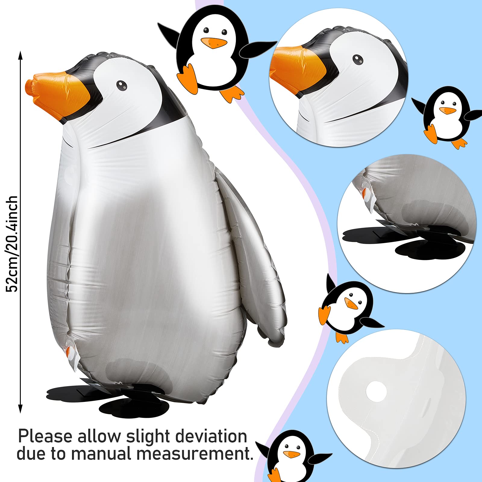 Aoriher 9 Pieces Walking Penguin Balloons Cute Funny Air Foil Animal