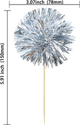 Gyufise 30Pcs Foil Firework Cupcake Toppers Sparkle Tinsel Cake #26