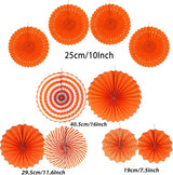ZERODECO Party Decorations, 41 Pcs Orange Papar Fans Pompoms Garlands