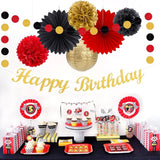 Red Black Gold Casino Theme Birthday Party Decorations 21pcs Happy