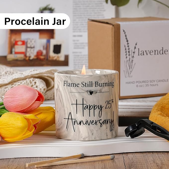 25th Anniversary Candle 25th Wedding Anniversary Present for Couple