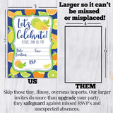 Amanda Creation Citrus Themed Summer Party Invitations, 20 5x7 Fill-In
