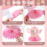 Liliful 12 Pcs Tea Party Decorations Floral Teapot Honeycomb
