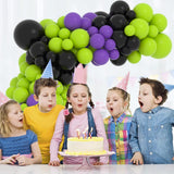 Lime Green Purple Black Balloon Garland Kit, 122PCS Black Purple Fruit