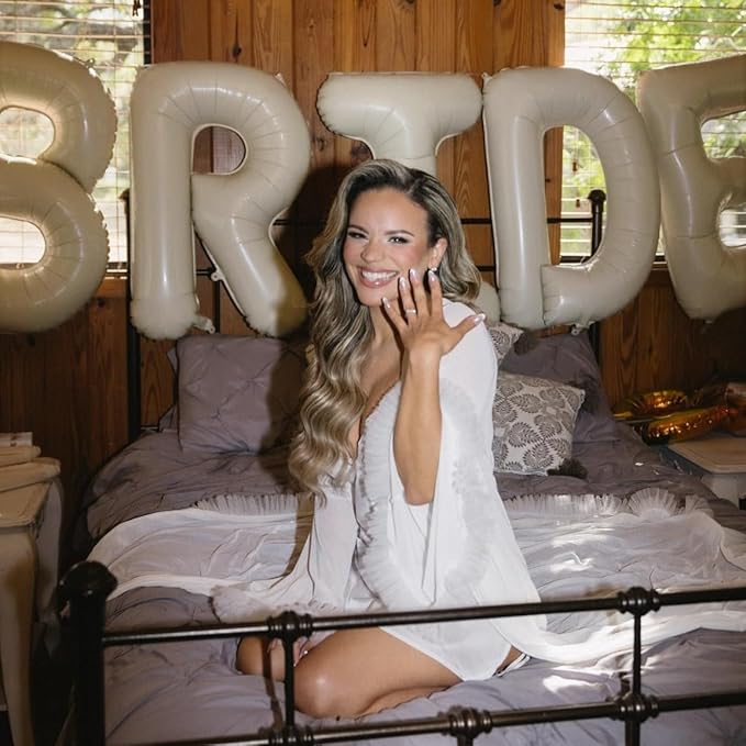 40 Inch Beige BRIDE Balloons Bachelorette for Bridal Shower, Cream