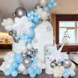 Froova Snowflake Balloons Light Baby Pastel Blue and White Balloons