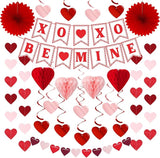 Galentines Party Decoration Valentines Heart Garland 25pcs Red Rose