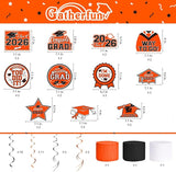 Orange Themed 2026 Graduation Decorations Set - Congrats Grad Banner,