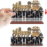 LINGTEER Happy 30th Birthday Gold Acrylic Table Topper Centerpieces