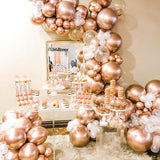 PartyWoo Rose Gold Balloons 100pcs 12 Inch Metallic Chrome Rose Gold
