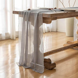 Keketoarrange 6pcs Dusty Blue Gauze Rustic Cheesecloth Table Runner