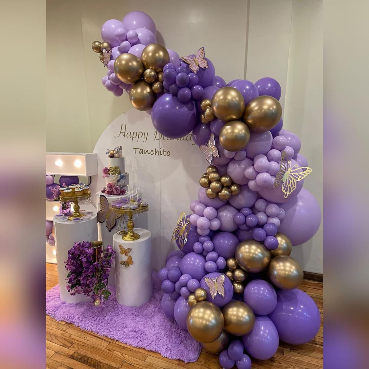 Purple Balloon Garland Arch Kit, 162pcs Dark Purple Lavender Light