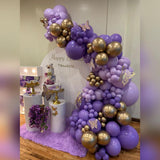 Purple Balloon Garland Arch Kit, 162pcs Dark Purple Lavender Light