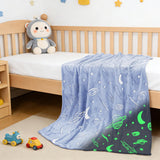 inhand Blue Glow in The Dark Blanket Space Toys Birthday Gifts for