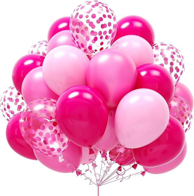 Togvu Hot Pink and Baby Pink Balloons, 60 Packs 12 Inch Premium Pink