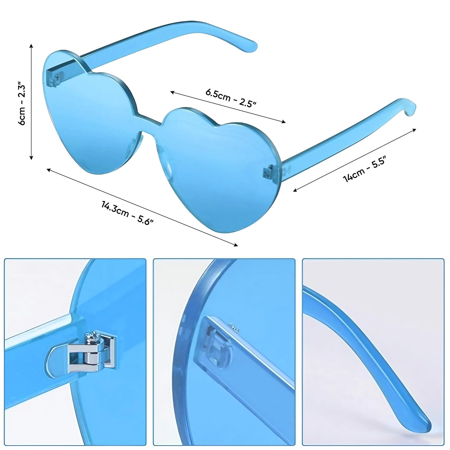 Funcredible Blue Cowboy Hat and Glasses - Blue Sparkly Holographic