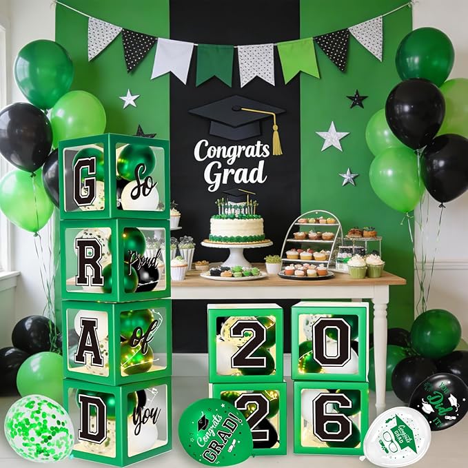 Graduation Decorations Class of 2026 - Green Graduation Decorations -