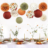 Fall Wedding Decorations 12 PCS Orange Maple Leaf Paper Lanterns