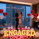 Engagement Party Decorations Engaged LED Light Up Letters With Rose
