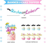 Staches or Lashes Gender Reveal Decorations 169 PCs Boy or Girl