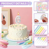 MTLEE Number 6 Birthday Candle with 12 Pcs Spiral Candles for Girls Ma