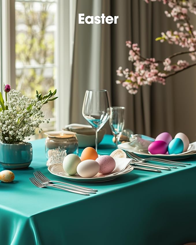 Pureegg Plastic Table Cloth Disposable 10 Pack, 54 x 108 Inch Table